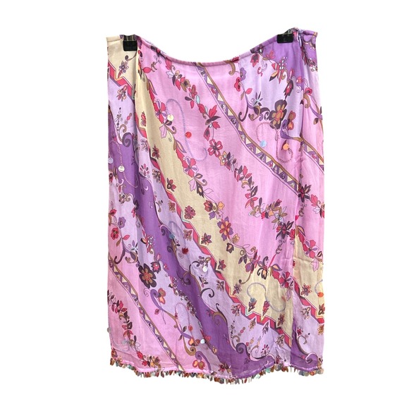 Y2K Express Silk Floral Sequin Skirt Boho Fairycore Festival Party 2000s 3/4 - Picture 1 of 5